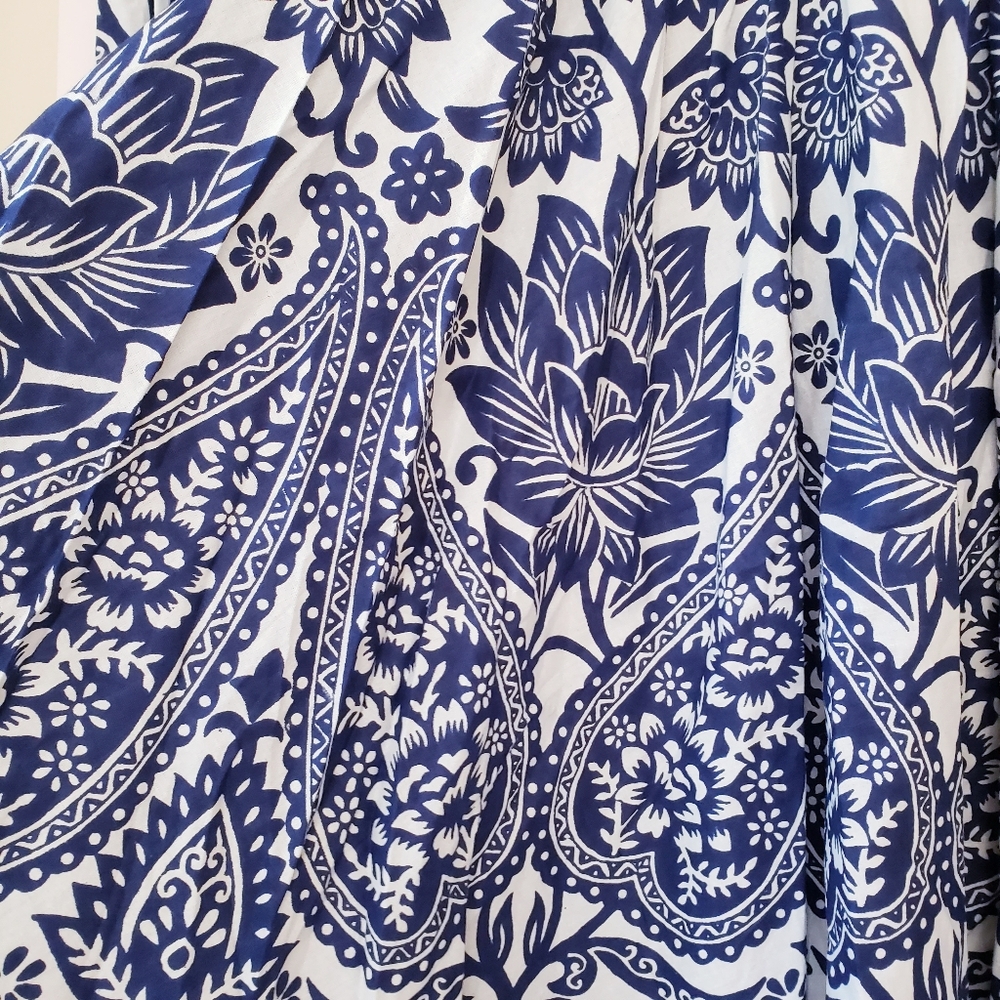 Studio West Blue and White Floral Midi Skirt - Picture 10 of 14